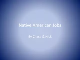 Native American Jobs