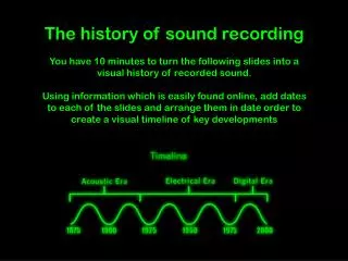 The history of sound recording