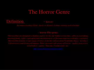 The Horror Genre