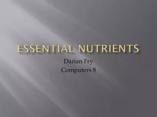 Essential Nutrients