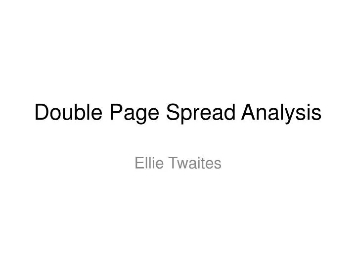 double page spread analysis