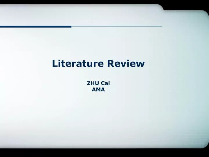 literature review zhu cai ama