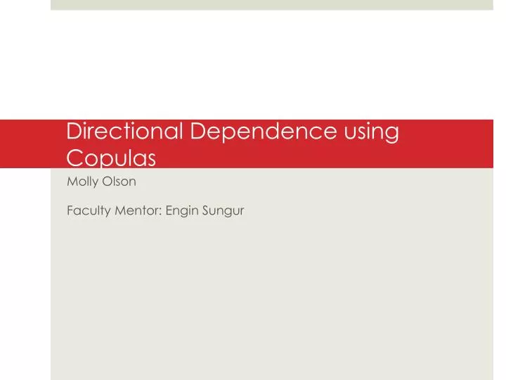 directional dependence using copulas