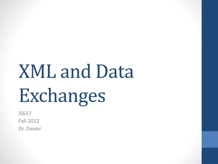 xml and data exchanges
