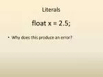 Literals - slide 1