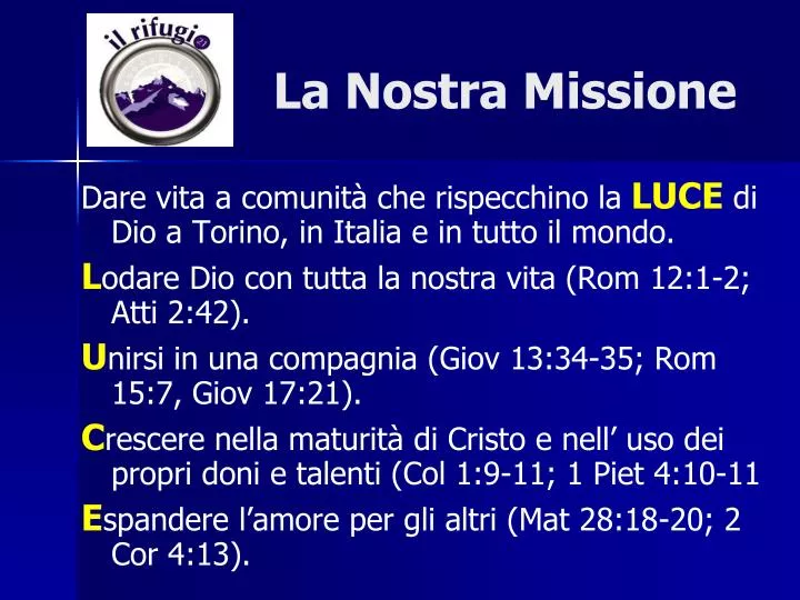 la nostra missione