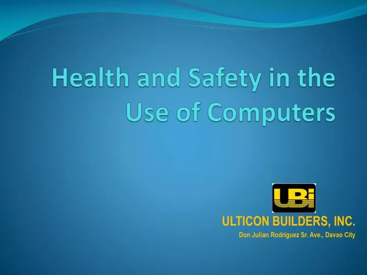 health and safety in the use of computers