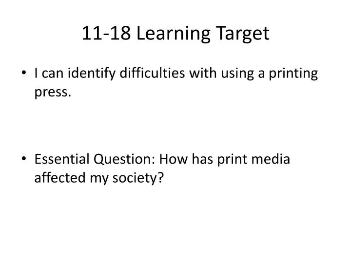 11 18 learning target