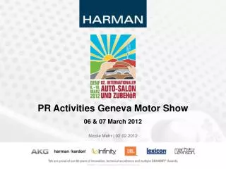 PR Activities Geneva Motor Show