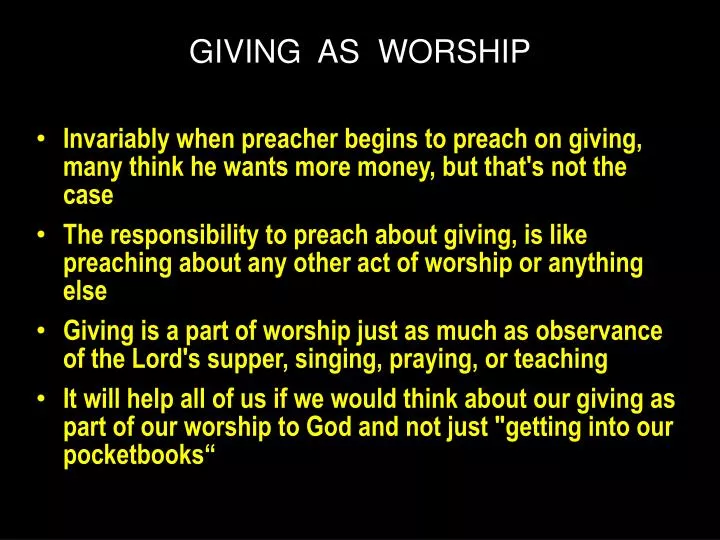 giving as worship