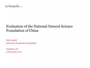 Evaluation of the National Natural Science Foundation of China