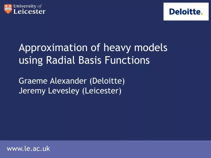 approximation of heavy models using radial basis functions