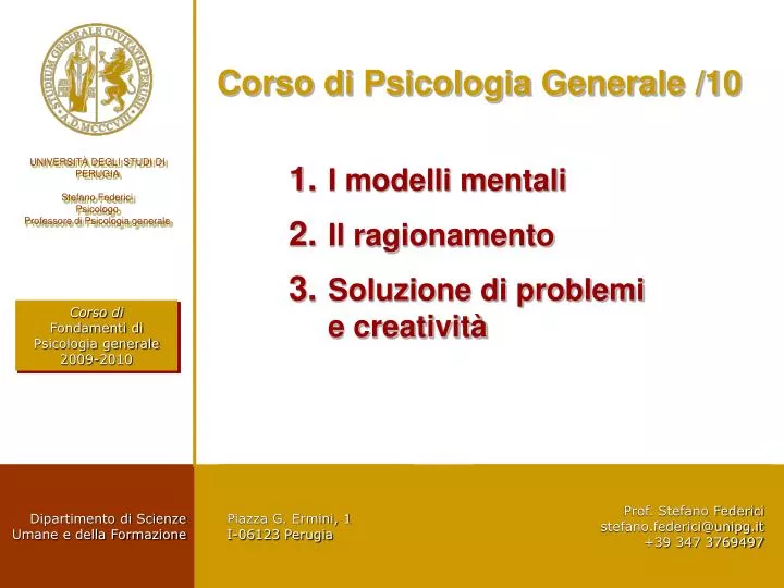 corso di psicologia generale 10