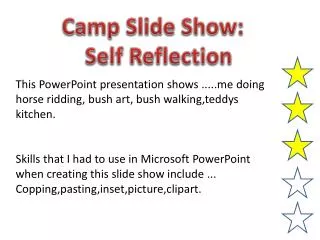 Camp Slide Show: Self Reflection