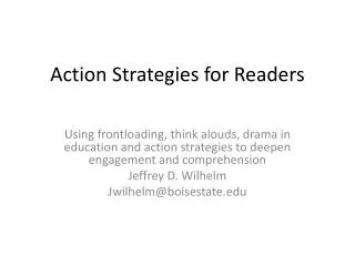 Action Strategies for Readers