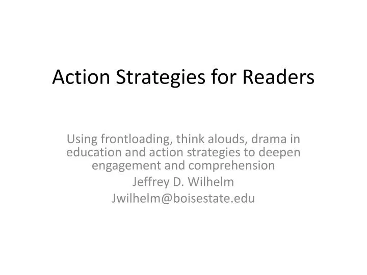 action strategies for readers