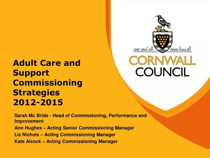adult care and support commissioning strategies 2012 2015