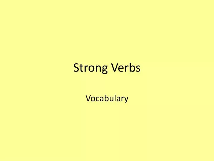 strong verbs