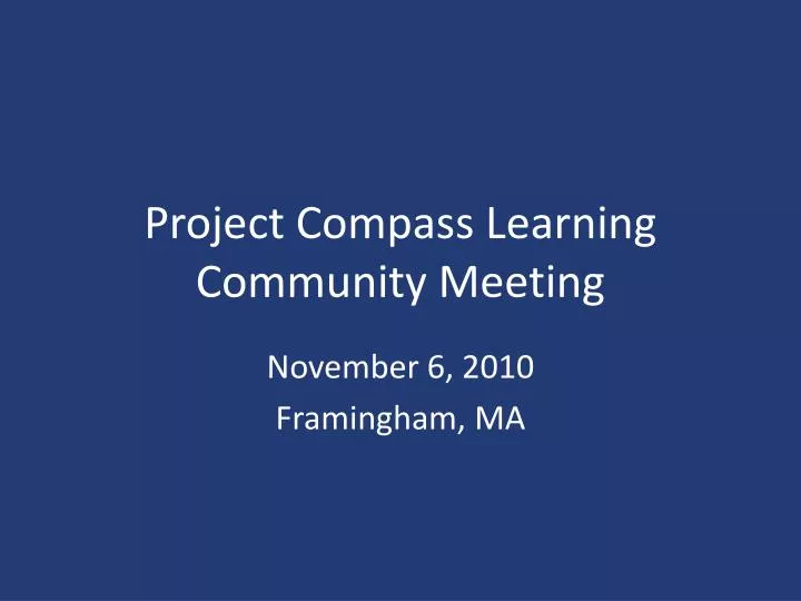 project compass learning community meeting