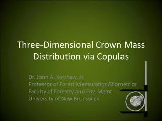 Three-Dimensional Crown Mass Distribution via Copulas