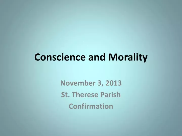 conscience and morality