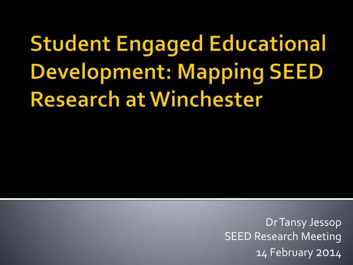 dr tansy jessop seed research meeting 14 february 201 4