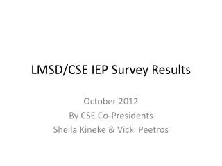 LMSD/CSE IEP Survey Results