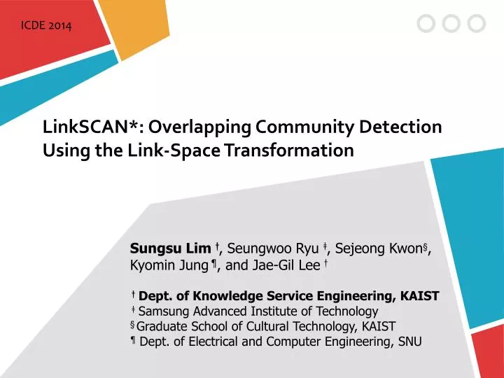 linkscan overlapping community detection using the link space transformation