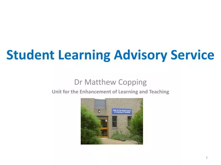 student learning advisory service