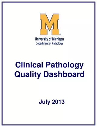 Clinical Pathology Quality Dashboard