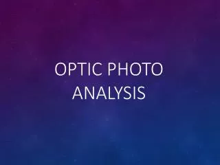 OPTIC Photo Analysis