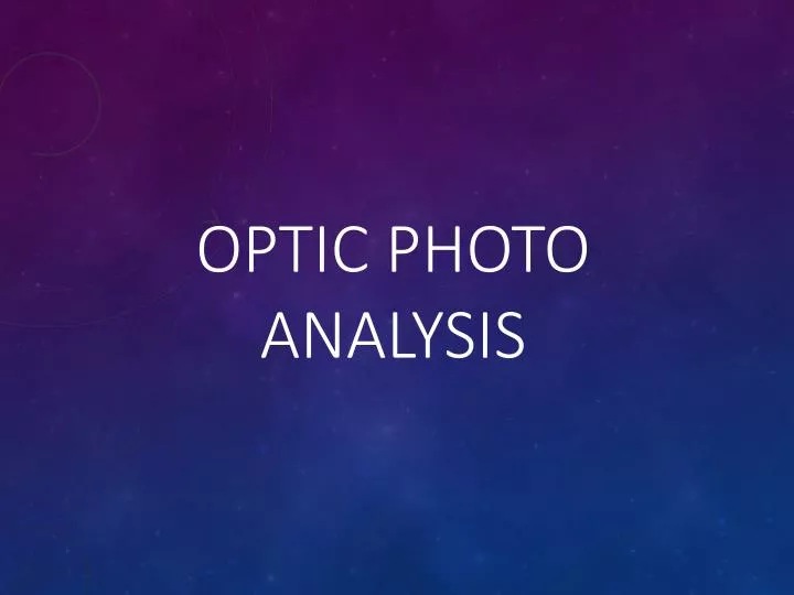 optic photo analysis