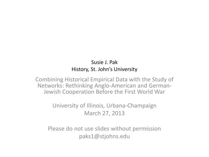 susie j pak history st john s university