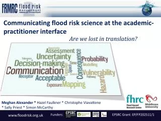 Communicating flood risk science at the academic-practitioner interface
