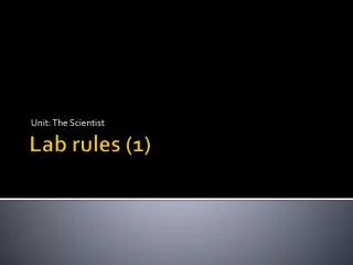 Lab rules (1)