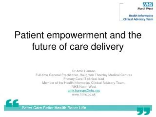 Patient empowerment and the future of care delivery