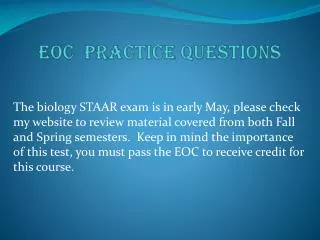 EOC Practice Questions