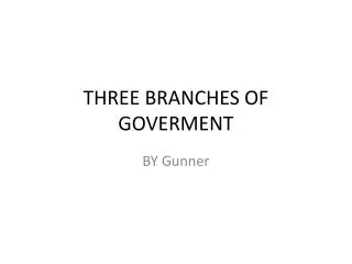 THREE BRANCHES OF GOVERMENT