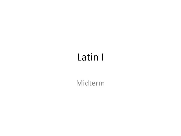 latin i