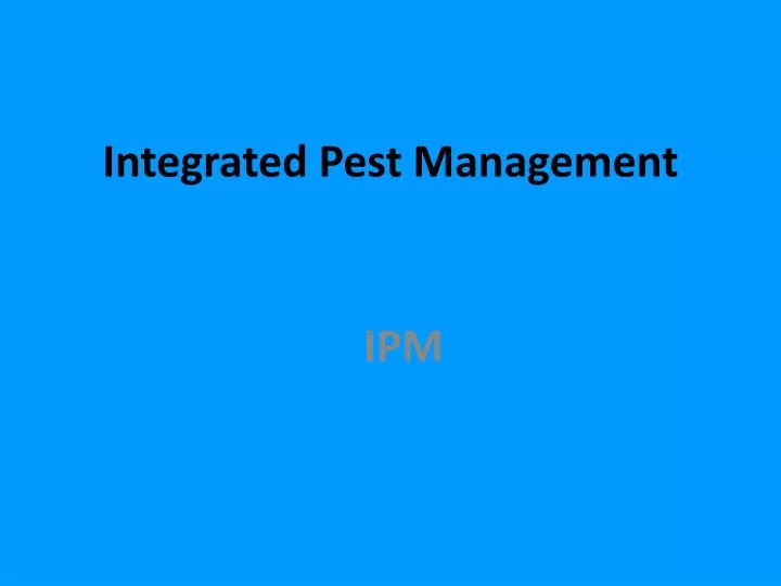 integrated pest management