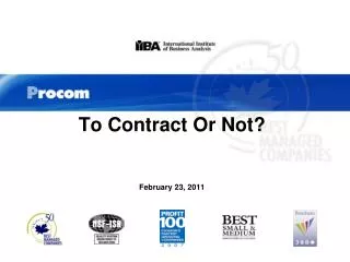 To Contract Or Not? February 23, 2011