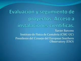 evaluaci n y segumiento de proyectos acceso a instalaciones cient ficas