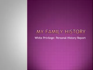 My family History