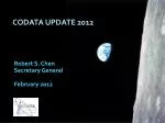 CODATA Update 2012 - slide 1