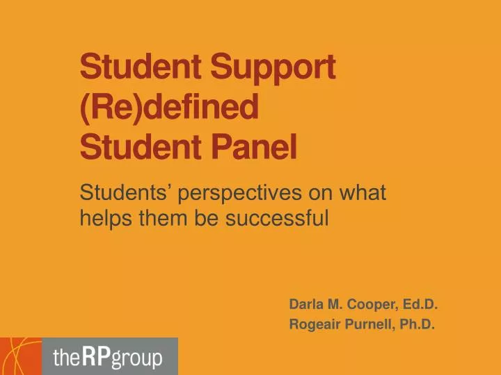 student support re defined student panel
