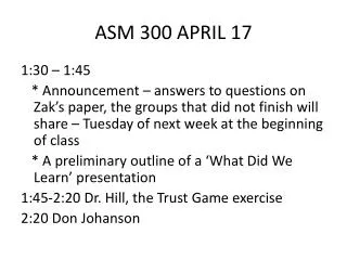 asm 300 april 17