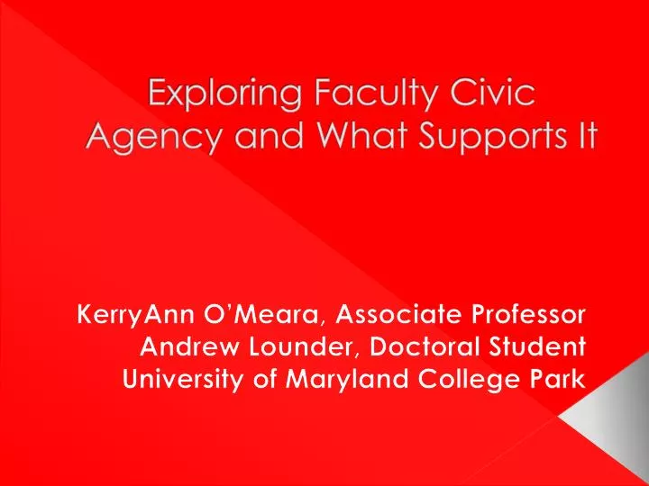 exploring faculty civic agency and what supports it