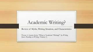 Academic Writing?