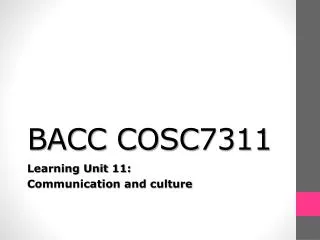 BACC COSC7311