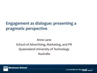 Engagement as dialogue: presenting a pragmatic perspective